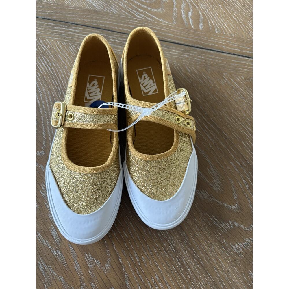 Vans girls size 2, gold glitter Vans Old Skool-style sneakers NWOT